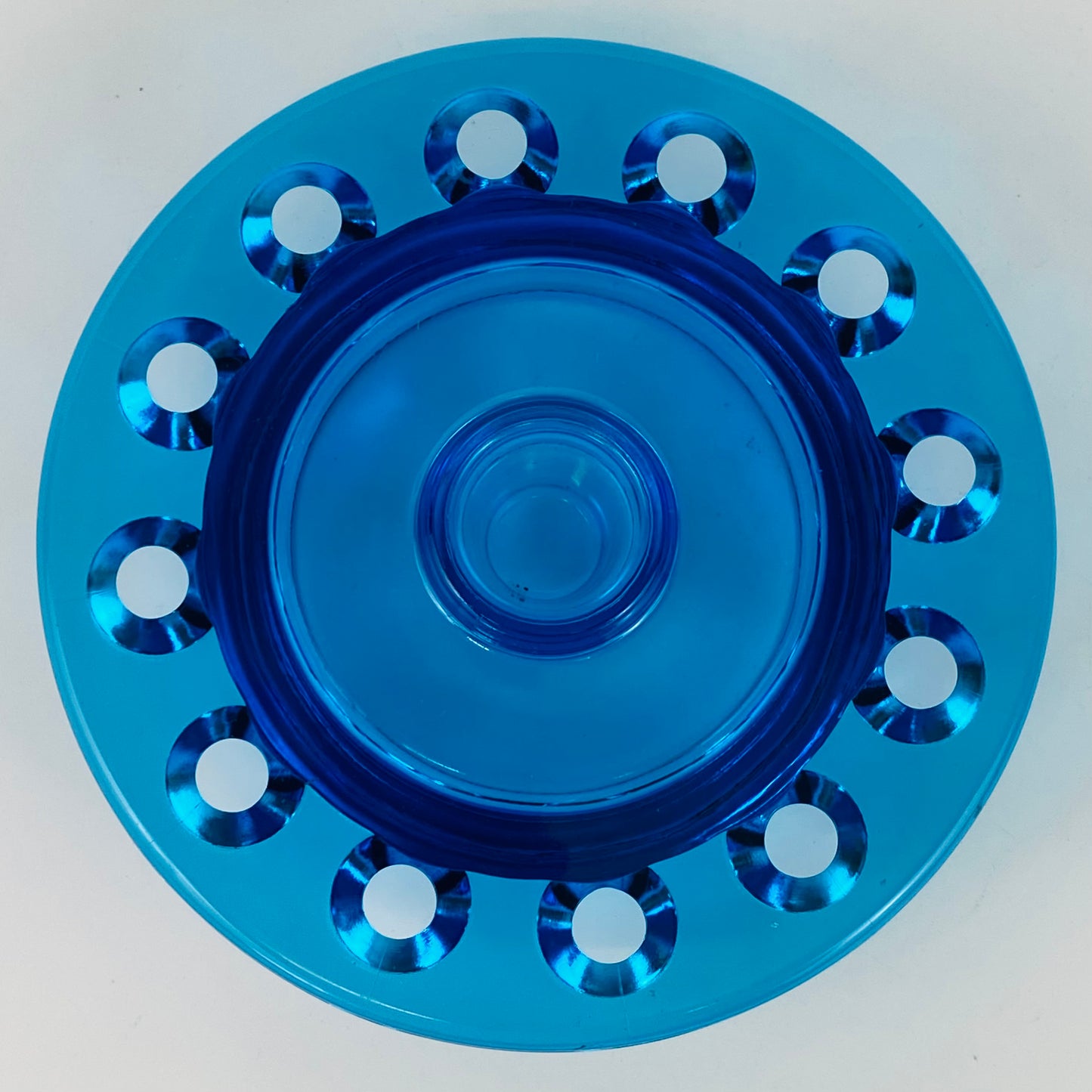 Art Deco Antique Czech Turquoise Glass Fish Flower Bowl Poisson Volant Fish
