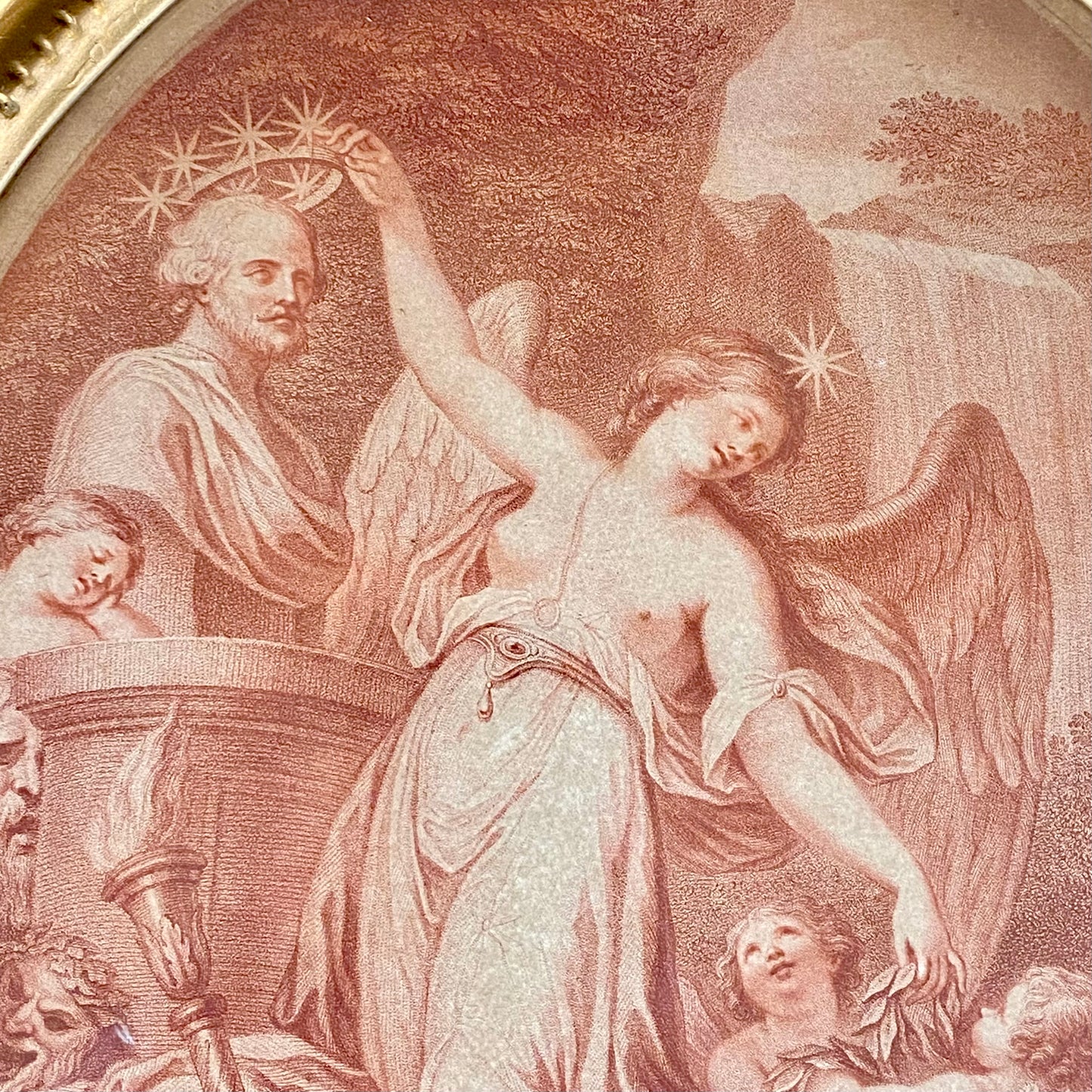 18thc Antique Pair of Oval Engravings by Bartolozzi c1781 aft Cipriani & Amiconi