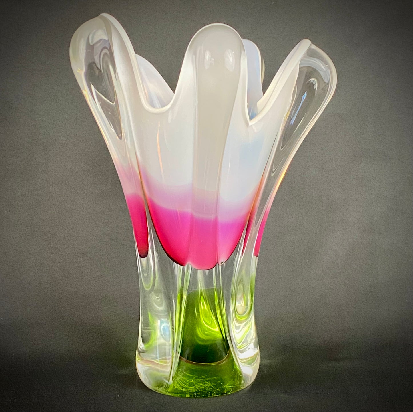 Vintage Josef Hospodka for Chribska Glass Sommerso Vase 1960’s 26cm’s