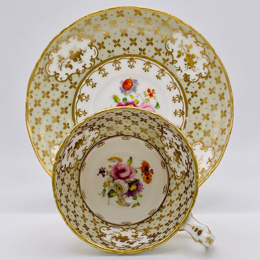 John Ridgway Porcelain Antique Cup & Saucer  #2/3556 19thc c.1830