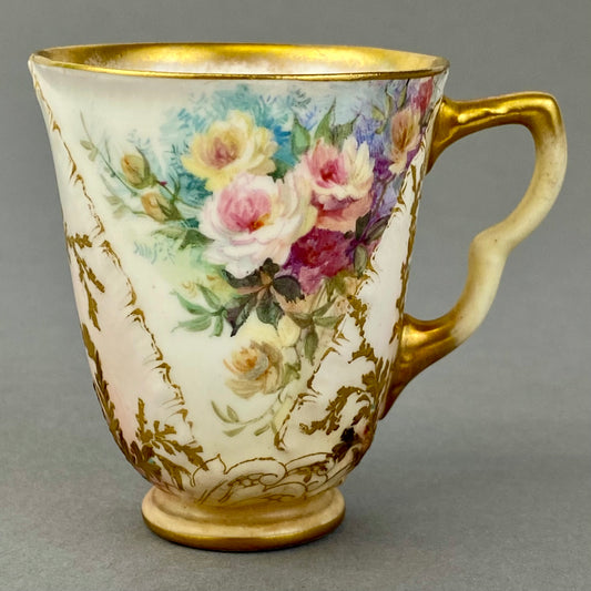 Doulton Burslem 19thc Coffee Cup Antique Demitasse Espresso Gold Gilt c1887