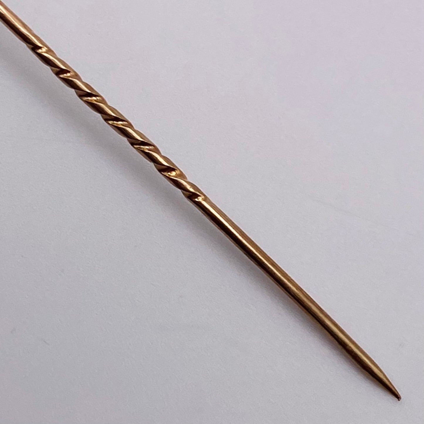 9ct Gold, Diamond & Ruby Stickpin Antique Victorian Chester Hallmarks
