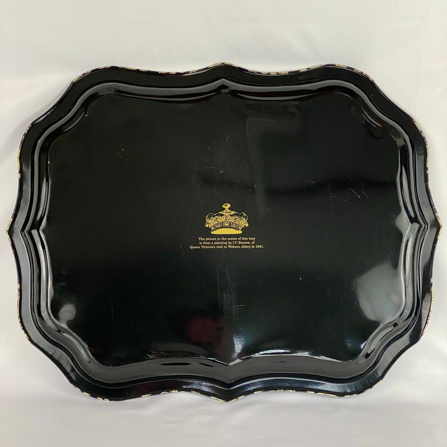 Large Vintage Metal Tray Queen Victorias Visit to Woburn Abbey 1841 by I.C. Bourne