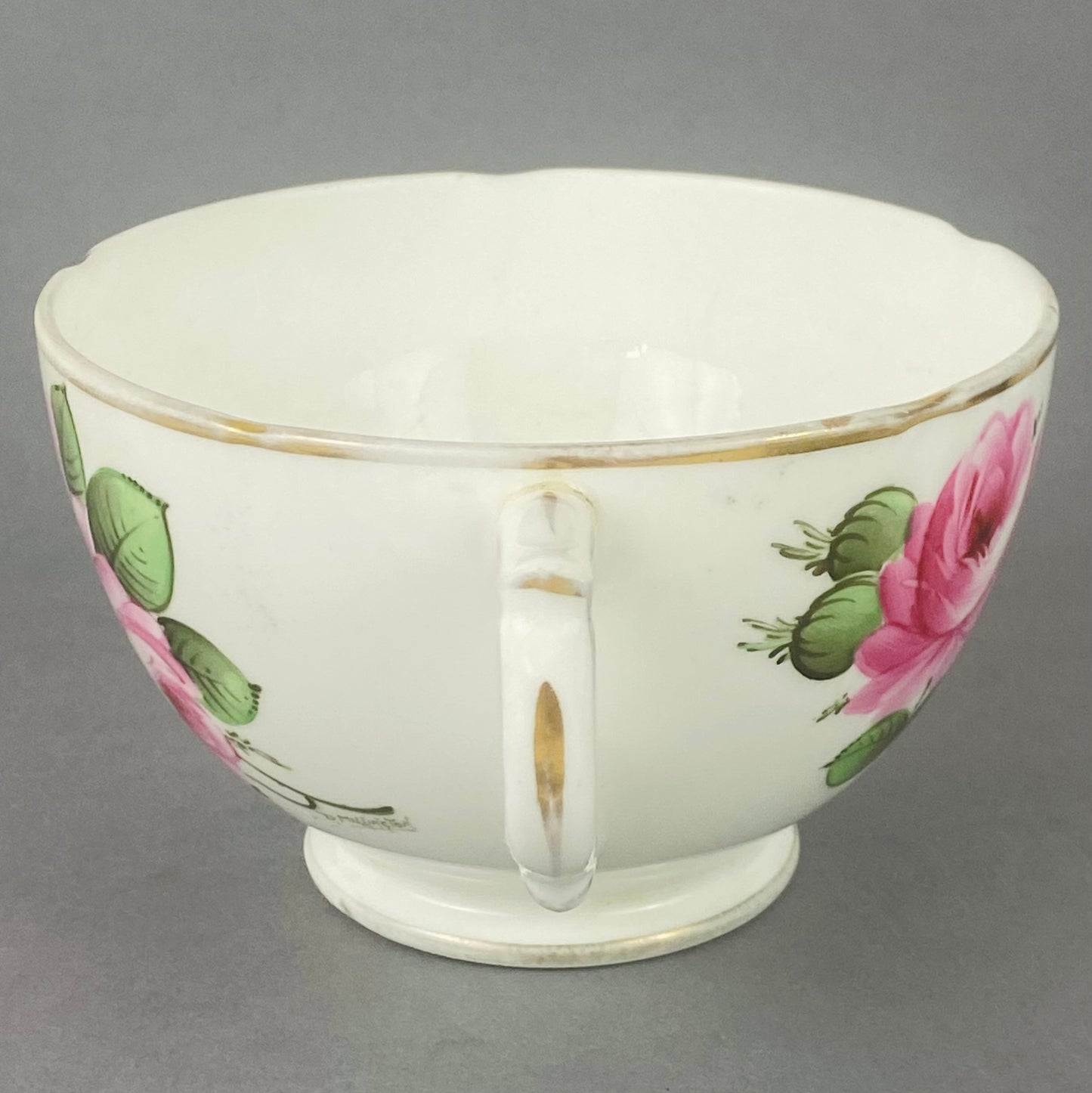Antique Hammersley Breakfast Cup & Saucer Artist D Millington Pink Rose #13677