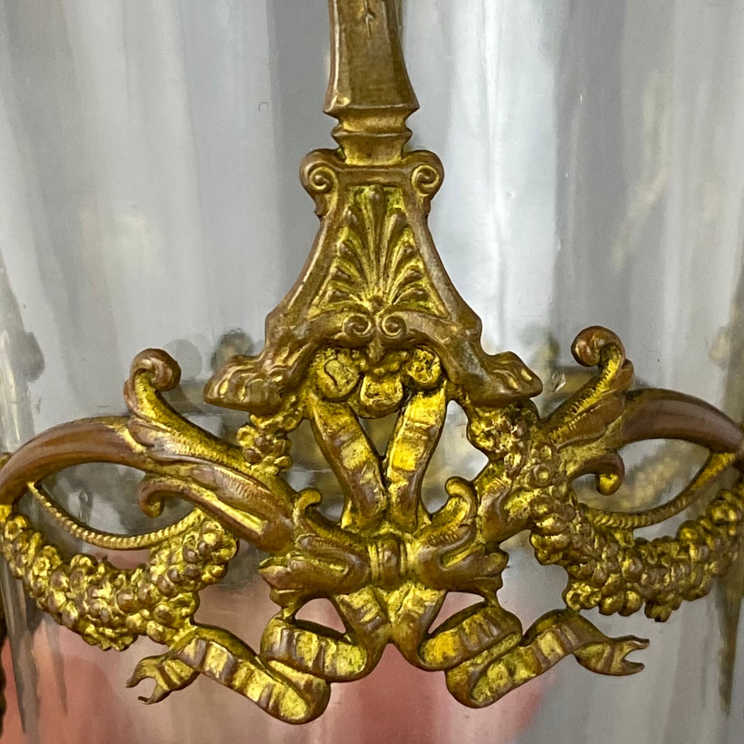 Antique 19thc French Baccarat Empire Glass Vase Neoclassical Ormolu Bronze