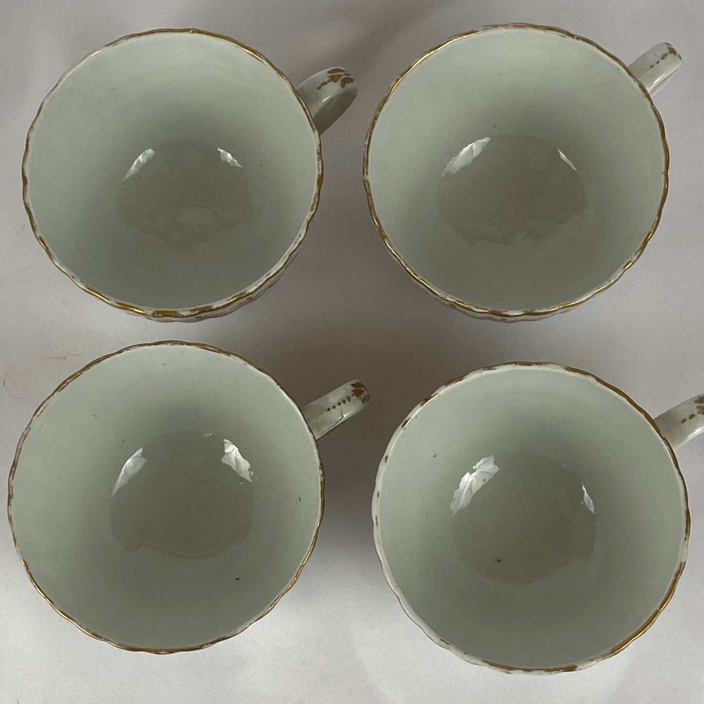 c1795 Coalport John Rose Fluted Tea Set Teapot, Teacup & Saucer, Sugar Bowl & Creamer