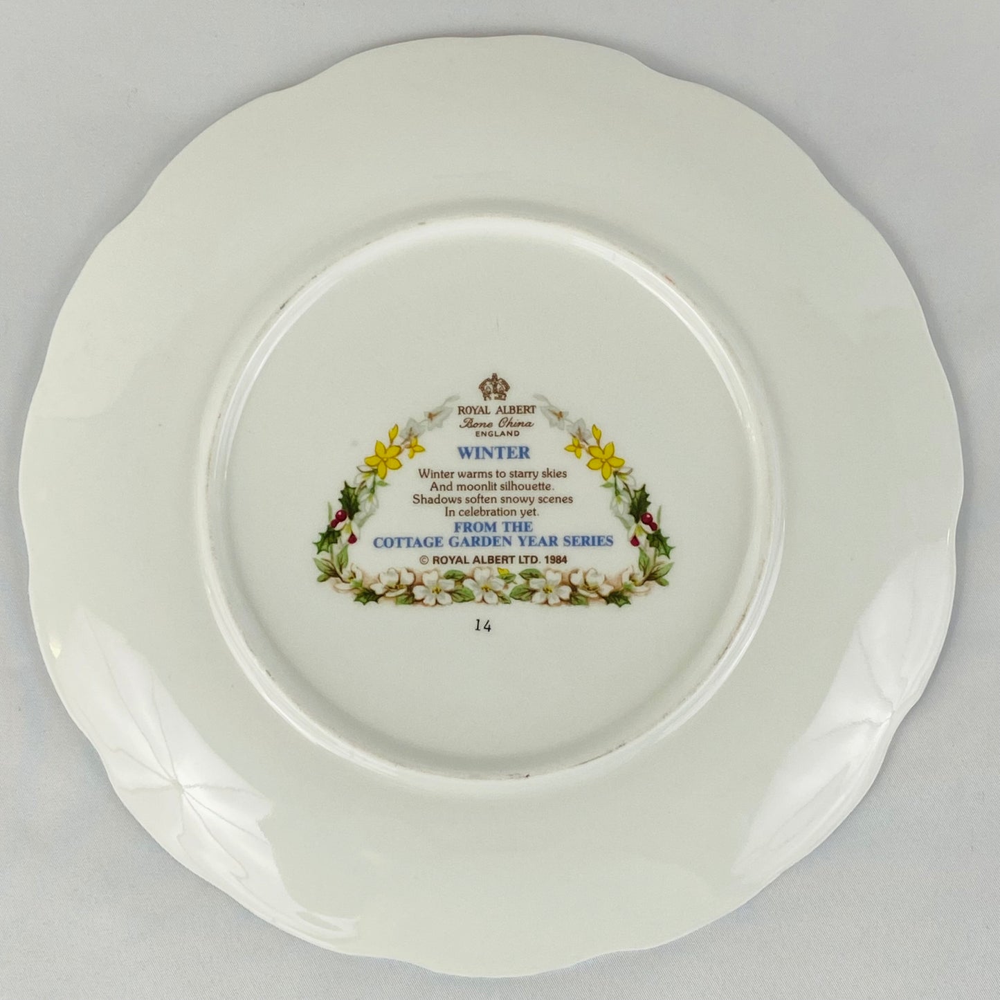 4 Royal Albert Vintage Plates - Cottage Garden of the Year - 4 Seasons 1984