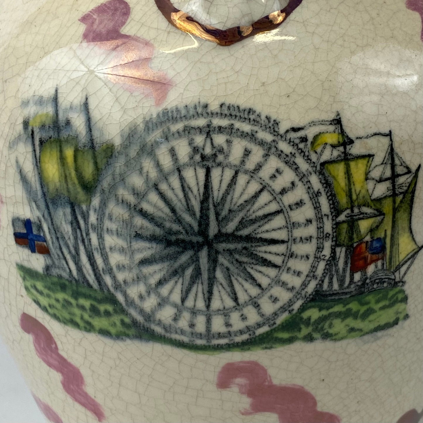 Antique XL Sunderland Lustre Jug c1820 Sailors Tear Poem & Peace Prosperity 23cm