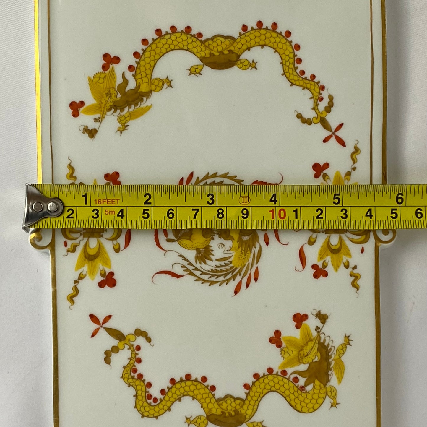 19thc Antique Meissen Rich Court Dragon Porcelain Cheese / Bread Board Tray