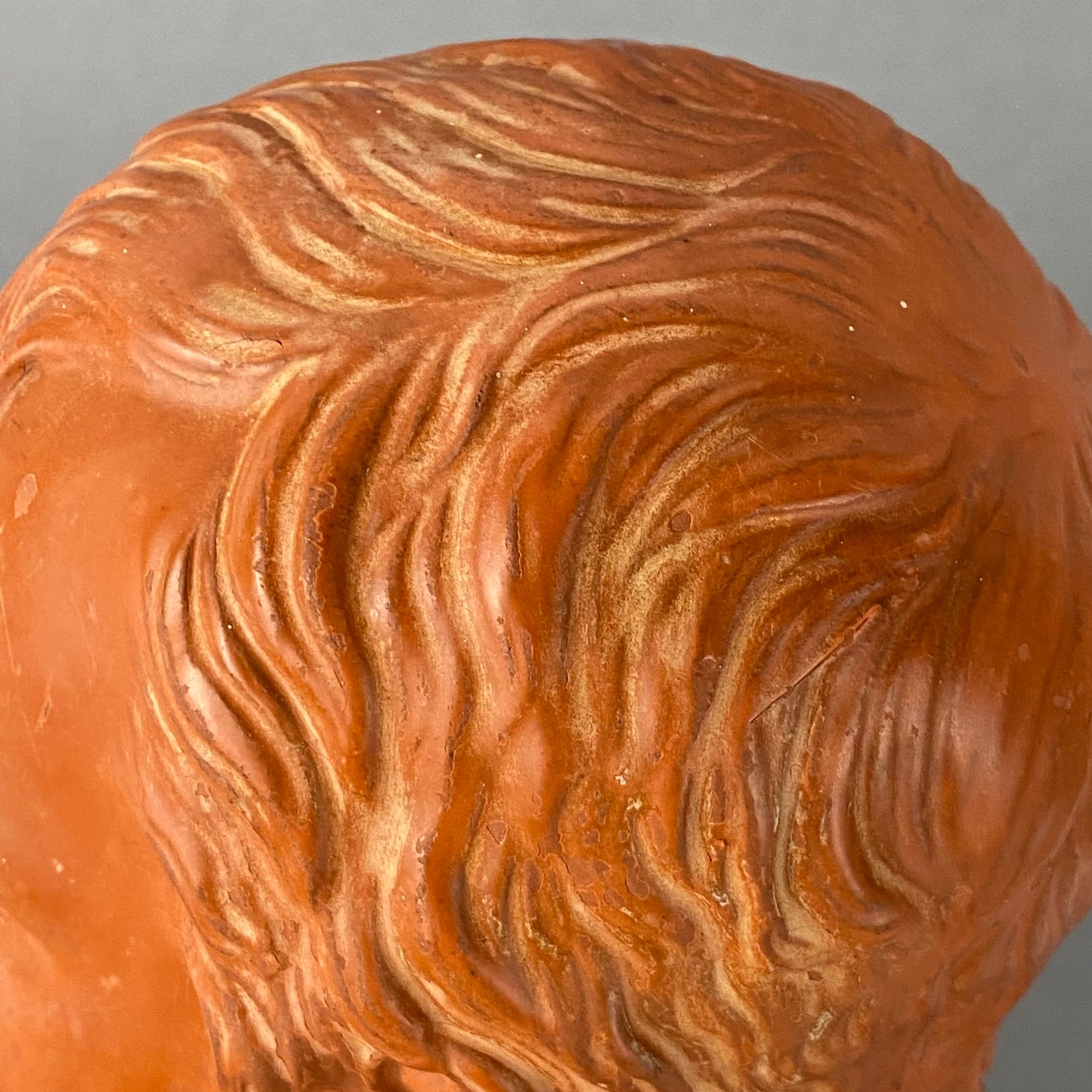 19thc Antique Terracotta Figurine Sir Walter Scott Head Bust by Watcombe Torquay