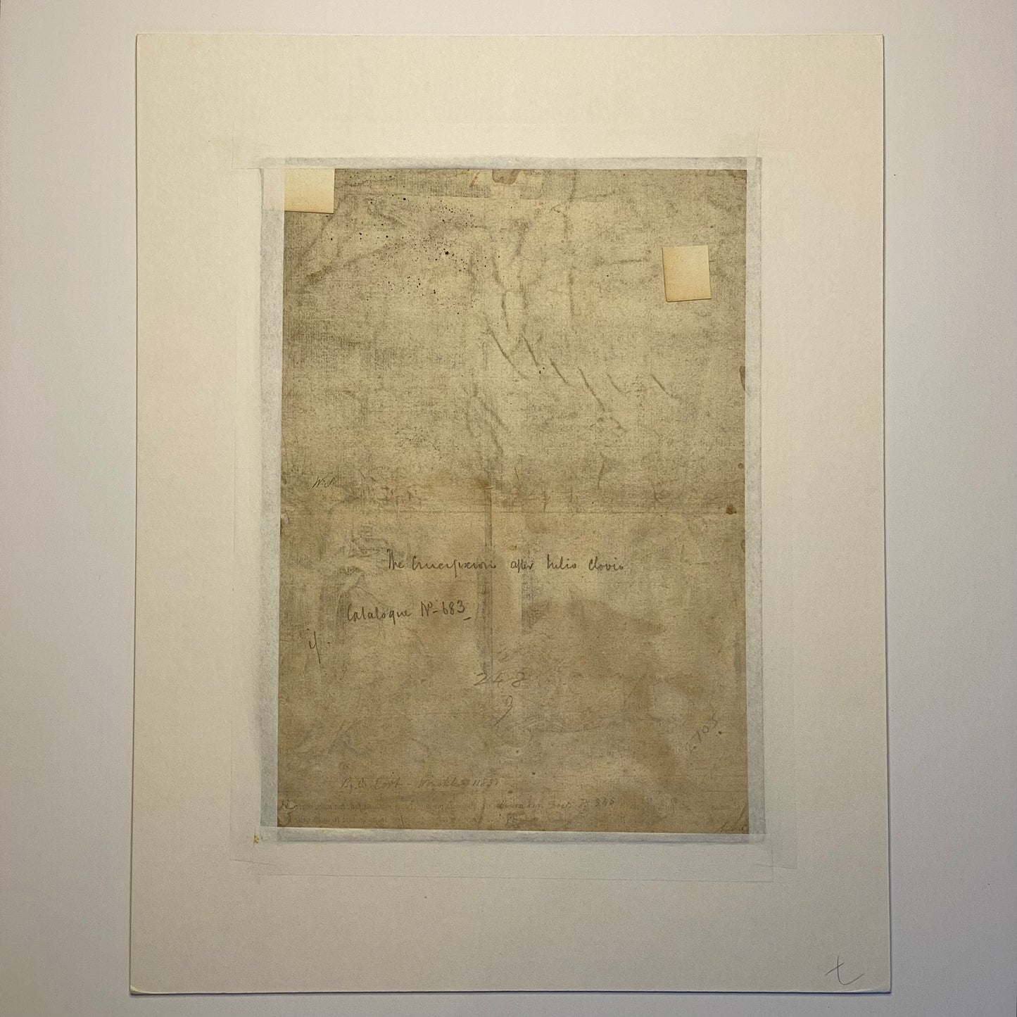 Antique Renaissance Crucifixion Engraving c.1568 by Clovio, Cort, Lafreri Print