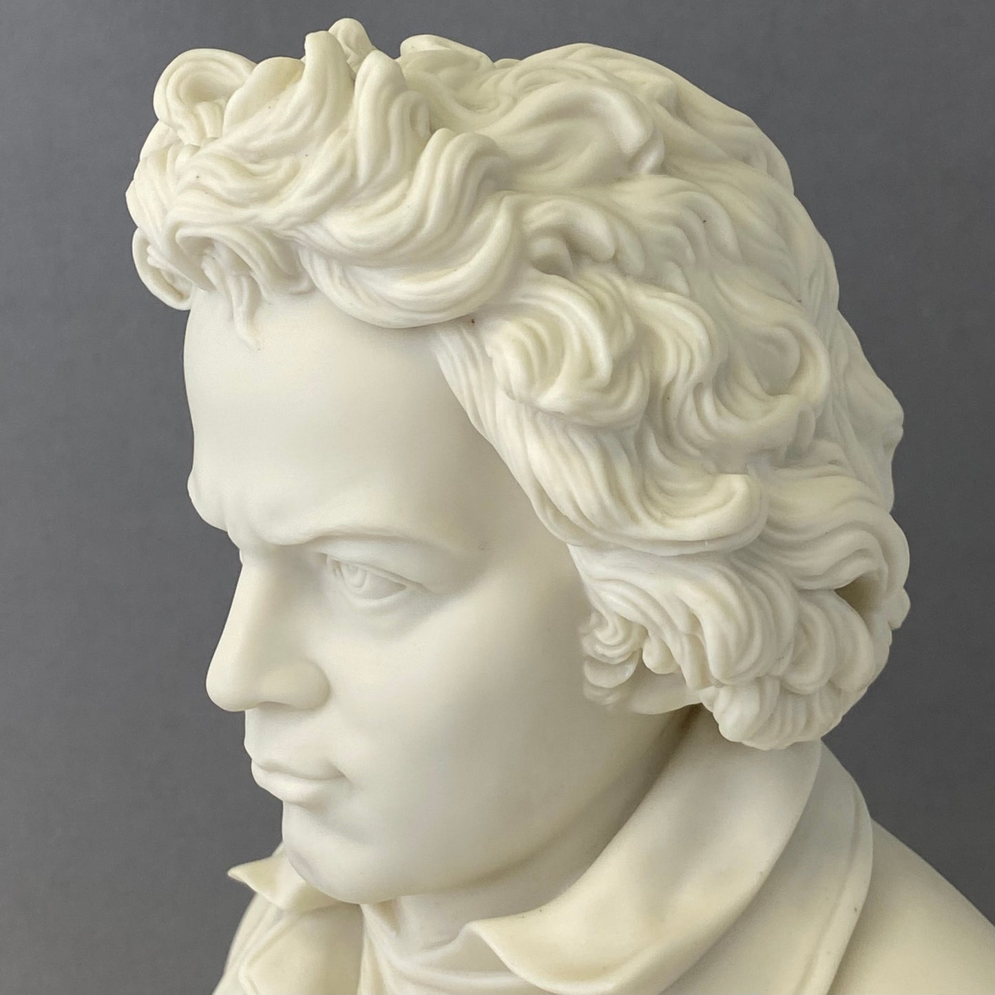 Antique 19thc Parian Porcelain Bust Composer Beethoven by Robinson & Leadbeater