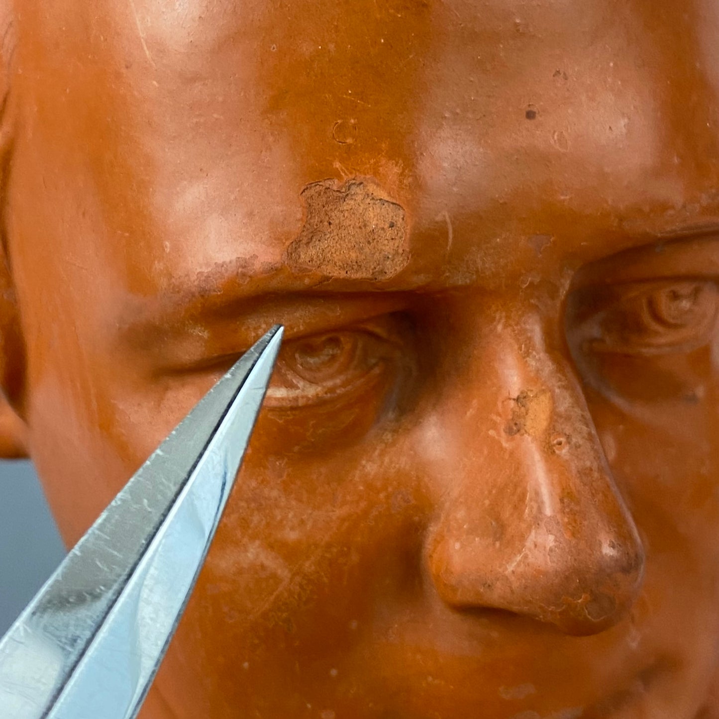 19thc Antique Terracotta Figurine Sir Walter Scott Head Bust by Watcombe Torquay