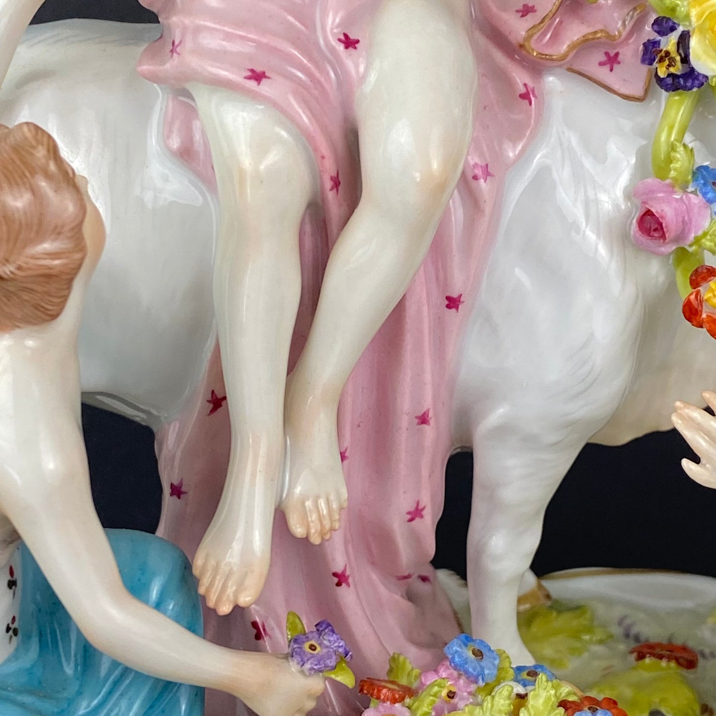 Carl Thieme Europa & The Bull Antique Porcelain Figurine Group 19thc