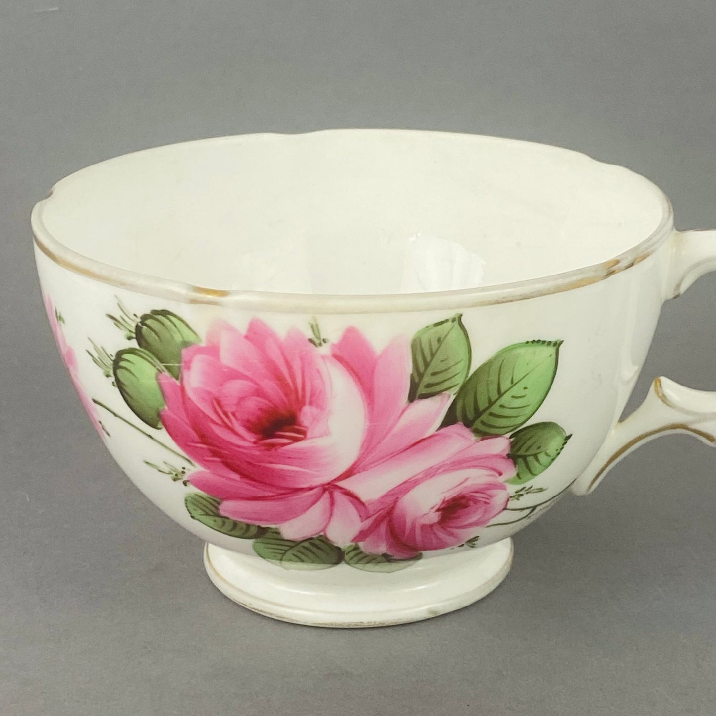 Antique Hammersley Breakfast Cup & Saucer Artist D Millington Pink Rose #13677