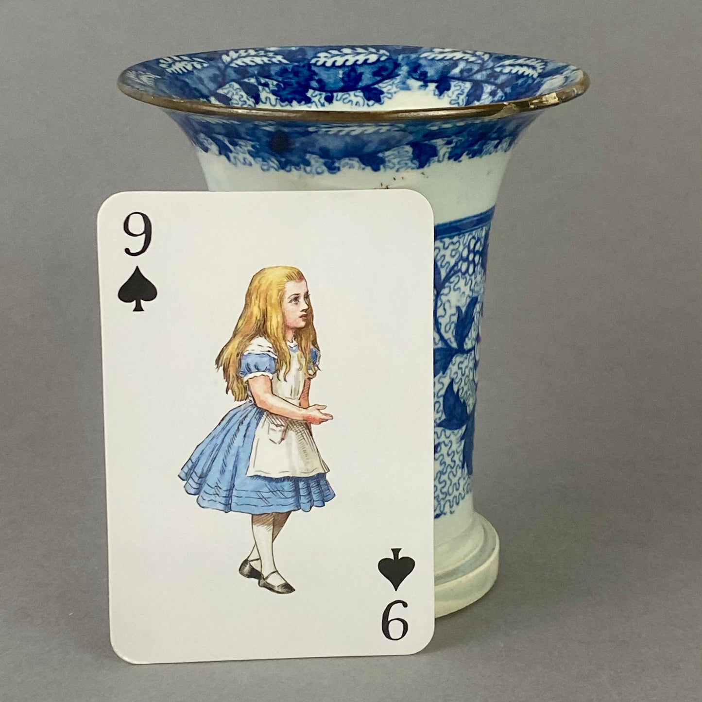 Spode 18thc Pearlware Pottery Vase Blue Transfer 11.5cm Antique c1780s English