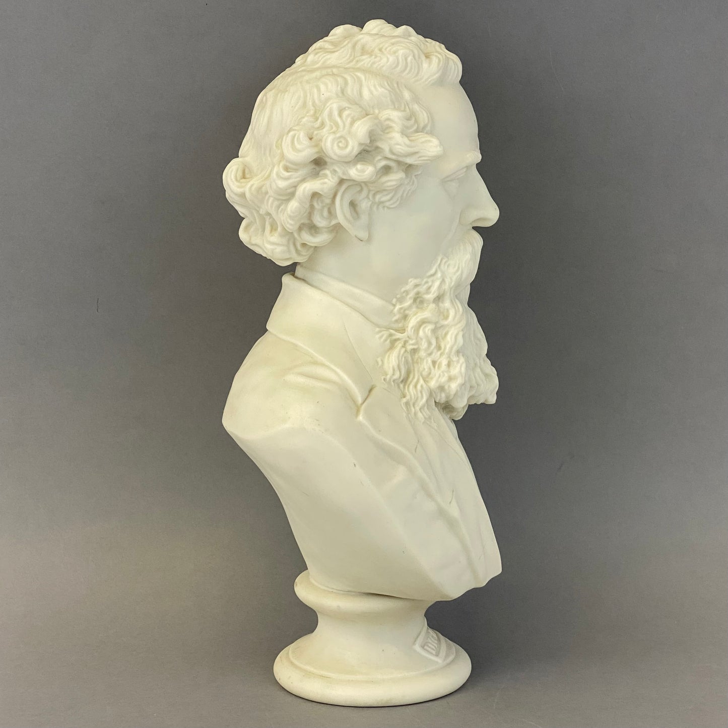 Antique Bridgwood & Clarke Parian Porcelain Bust of Charles Dickens c1860