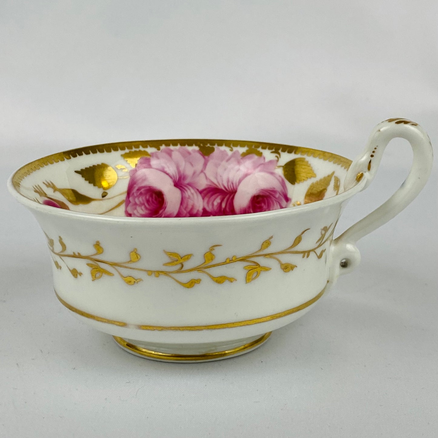 19thc Antique c1820 Spode Trio ~ Tea Cup, Coffee Cup & Saucer~#3886~Gold Gilt~Roses