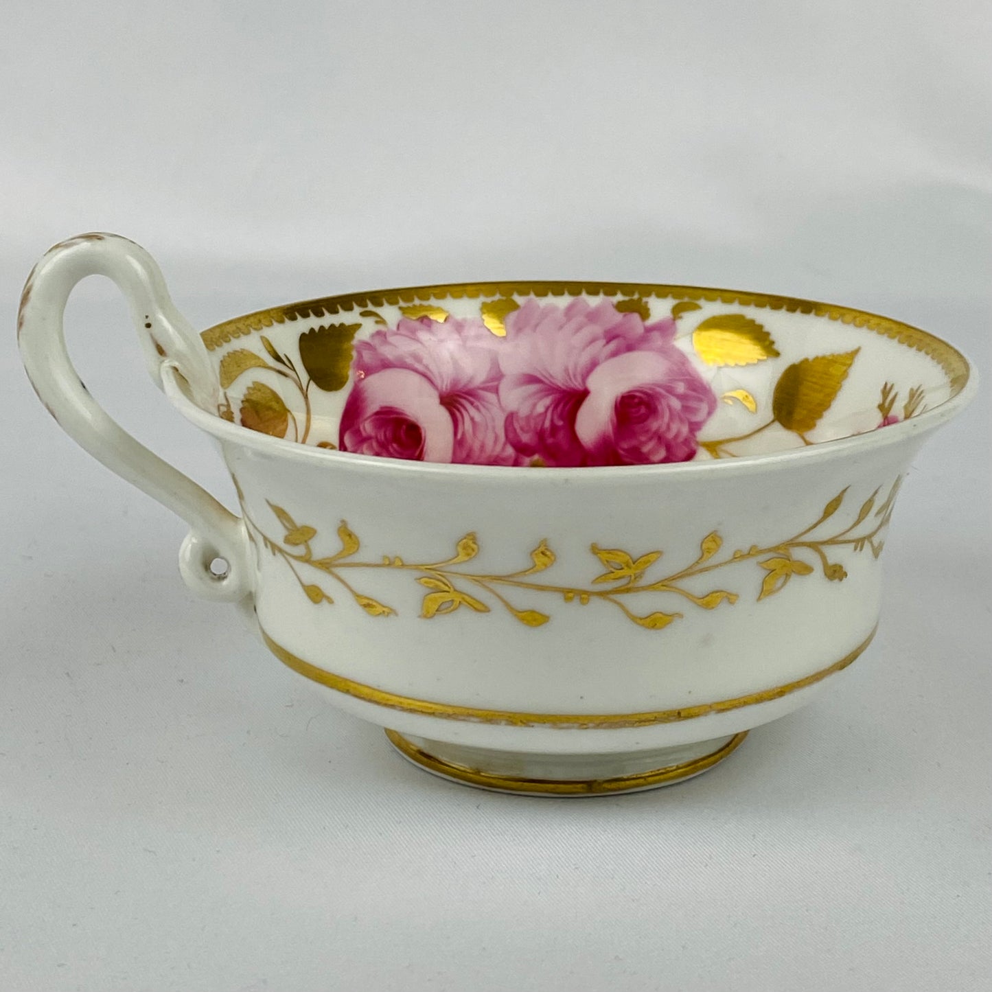 19thc Antique c1820 Spode Trio ~ Tea Cup, Coffee Cup & Saucer~#3886~Gold Gilt~Roses