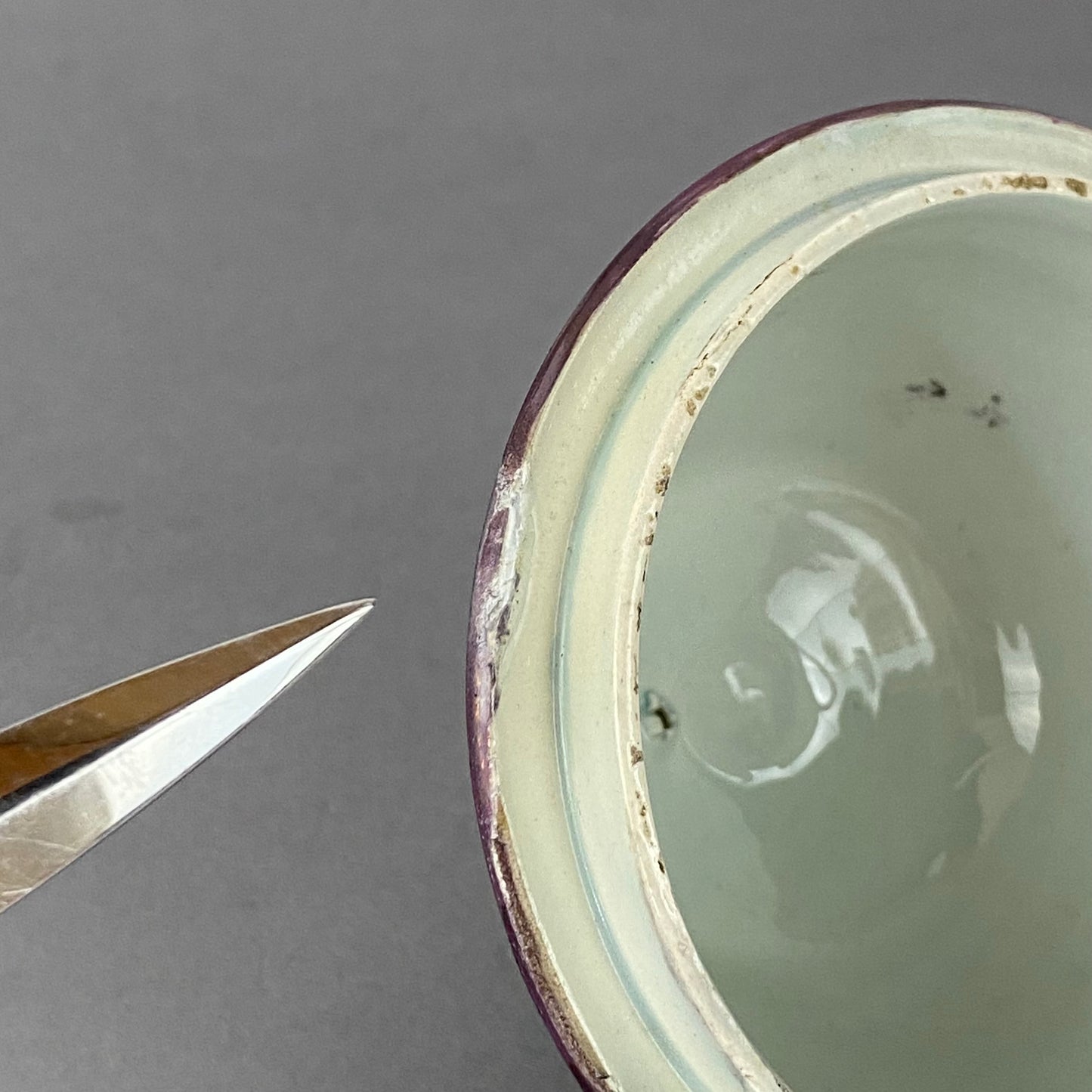 Antique Leeds Pearlware Pink Lustre Coffee Pot with Puce Transfer 18thc English