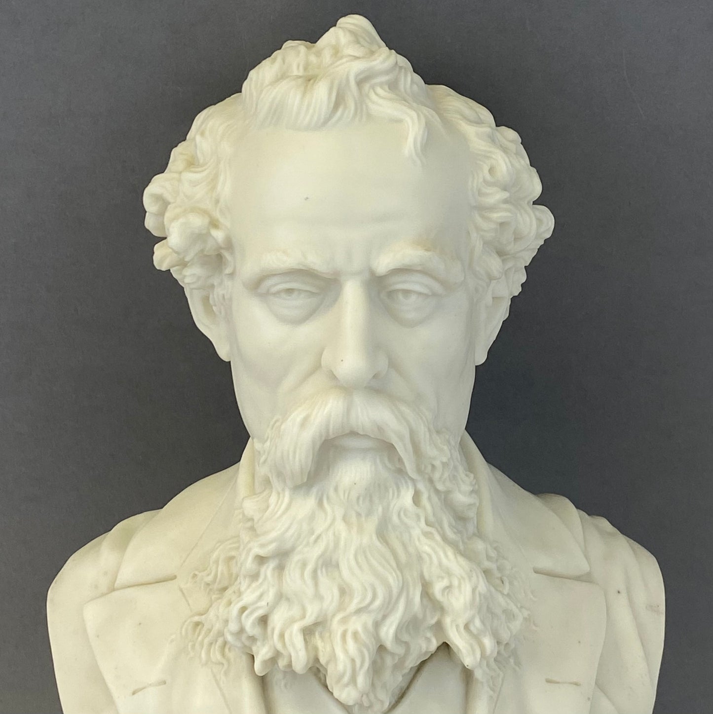 Antique Bridgwood & Clarke Parian Porcelain Bust of Charles Dickens c1860