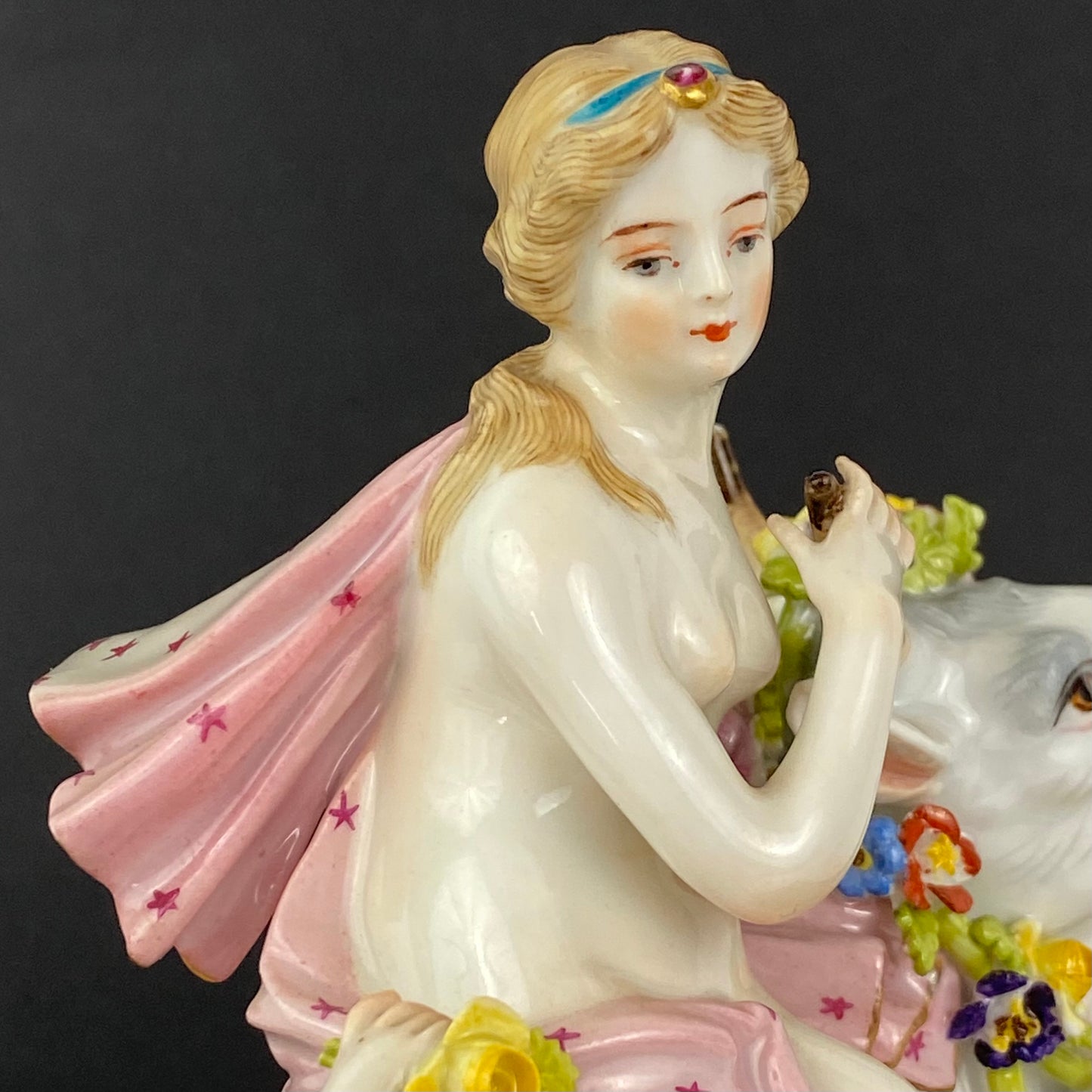 Carl Thieme Europa & The Bull Antique Porcelain Figurine Group 19thc