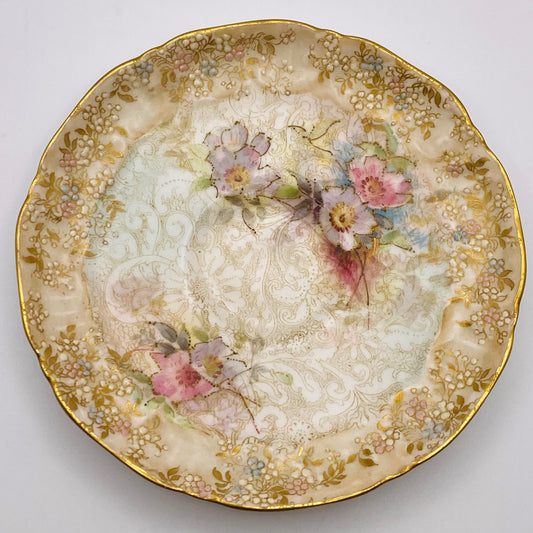 Doulton Burslem Spanish Ware Saucer Antique c1891+ Gold Gilt Porcelain #C48181
