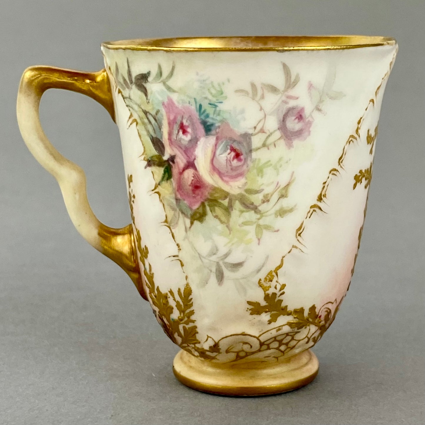 Doulton Burslem 19thc Coffee Cup Antique Demitasse Espresso Gold Gilt c1887