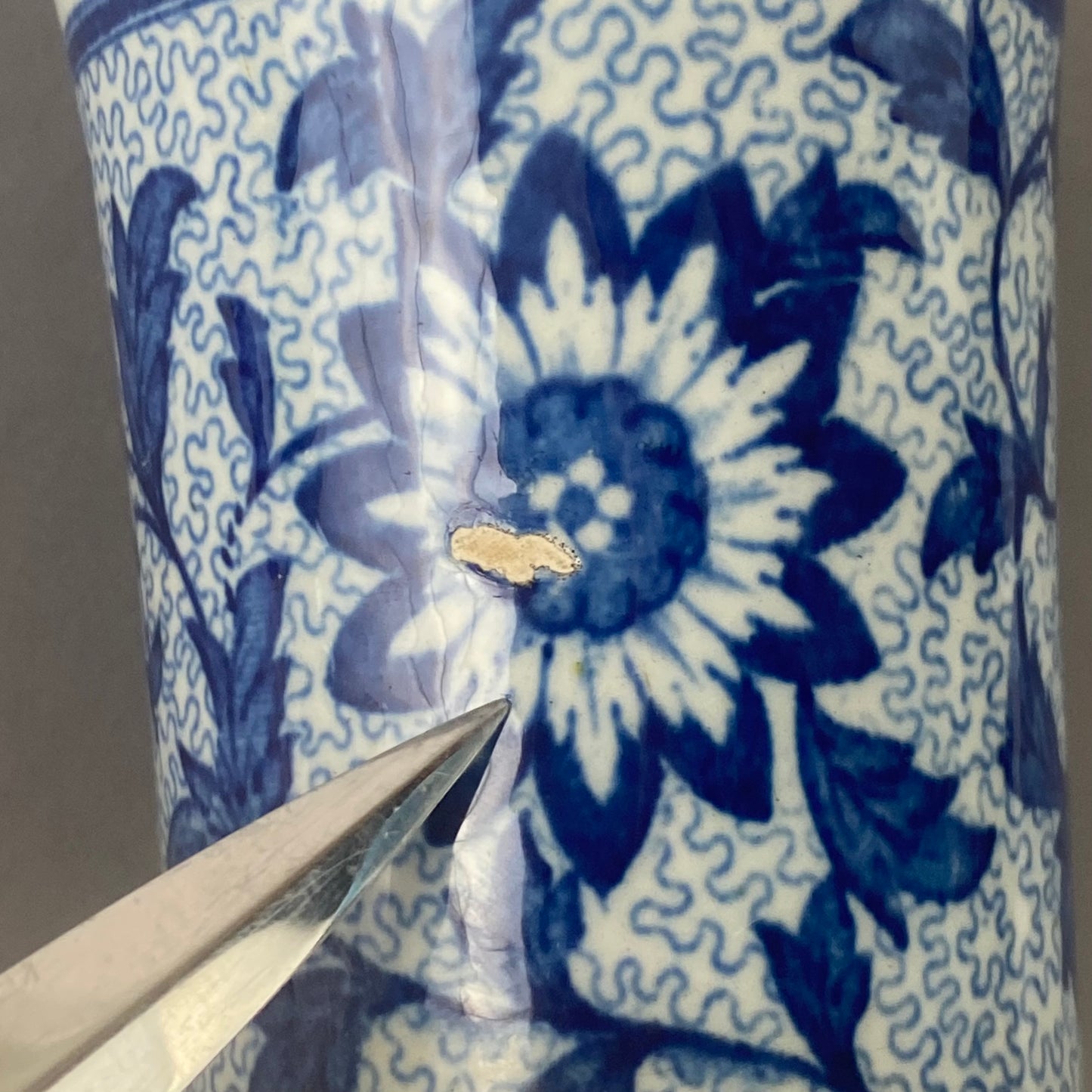Spode 18thc Pearlware Pottery Vase Blue Transfer 11.5cm Antique c1780s English