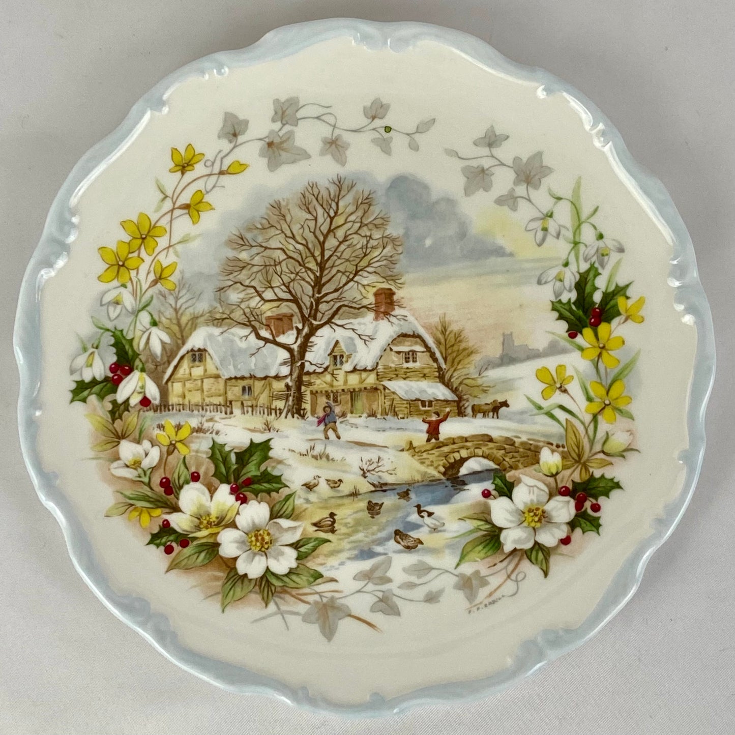 4 Royal Albert Vintage Plates - Cottage Garden of the Year - 4 Seasons 1984