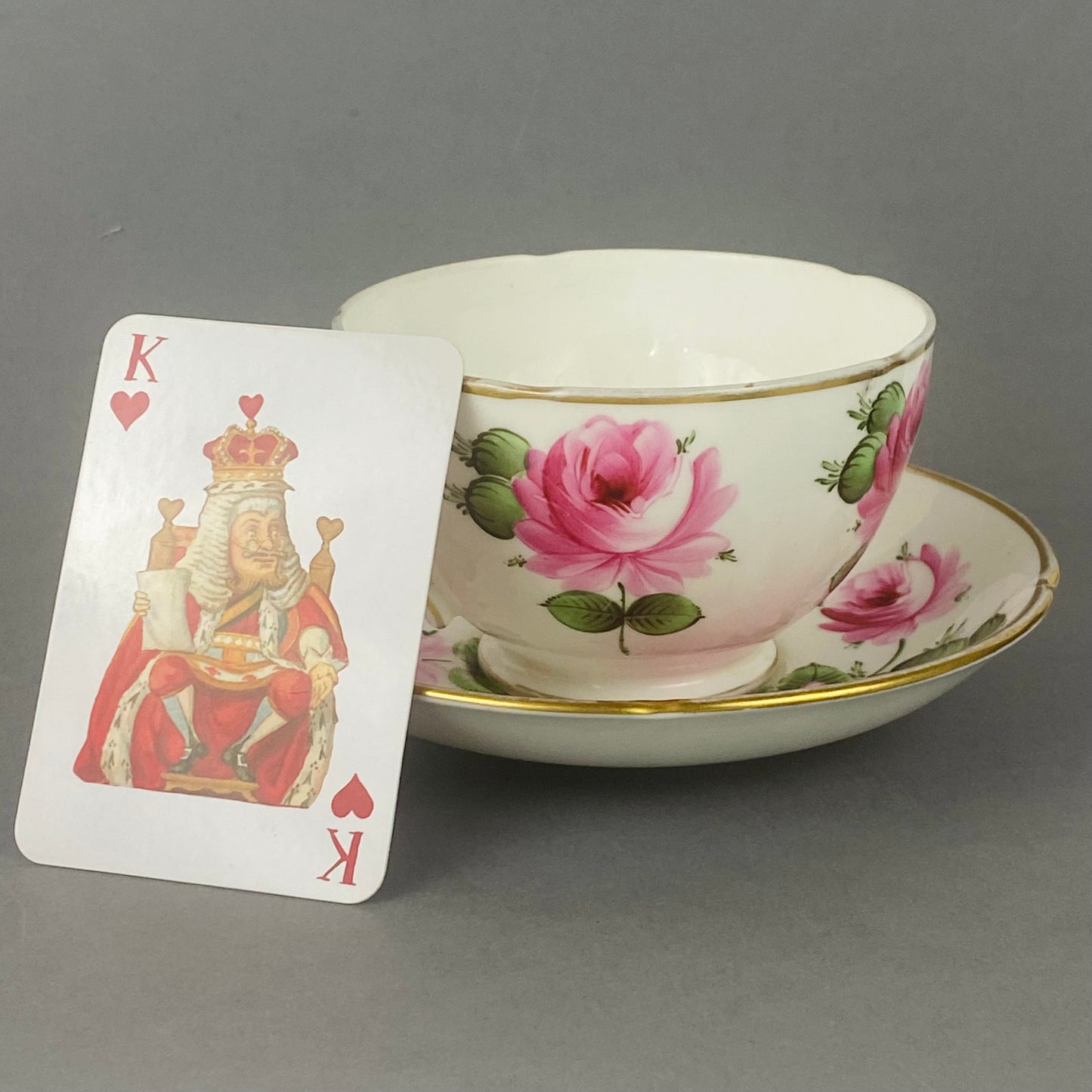 Antique Hammersley Breakfast Cup & Saucer Artist D Millington Pink Rose #13677