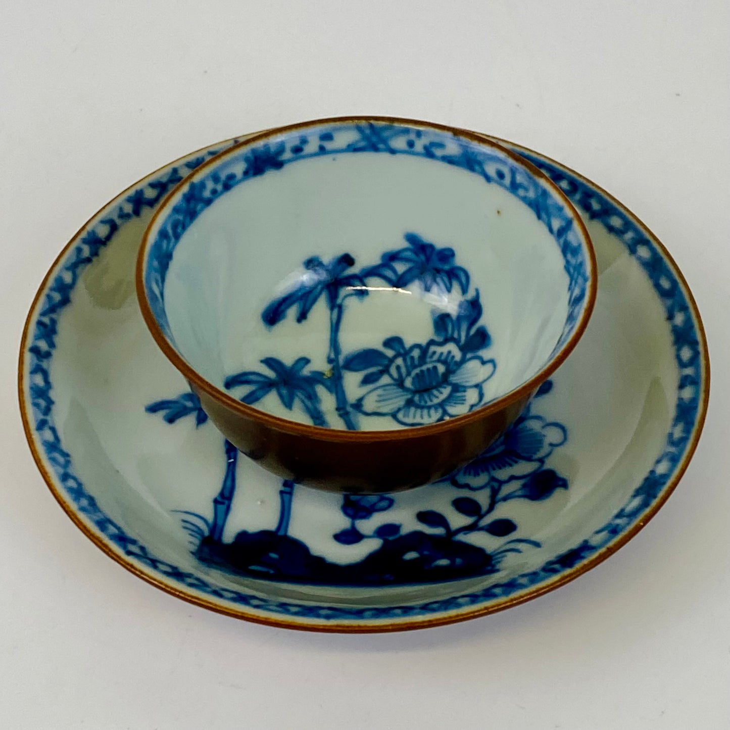 Nanking Cargo Shipwreck Chinese Batavian Porcelain Tea Bowl & Saucer c1752