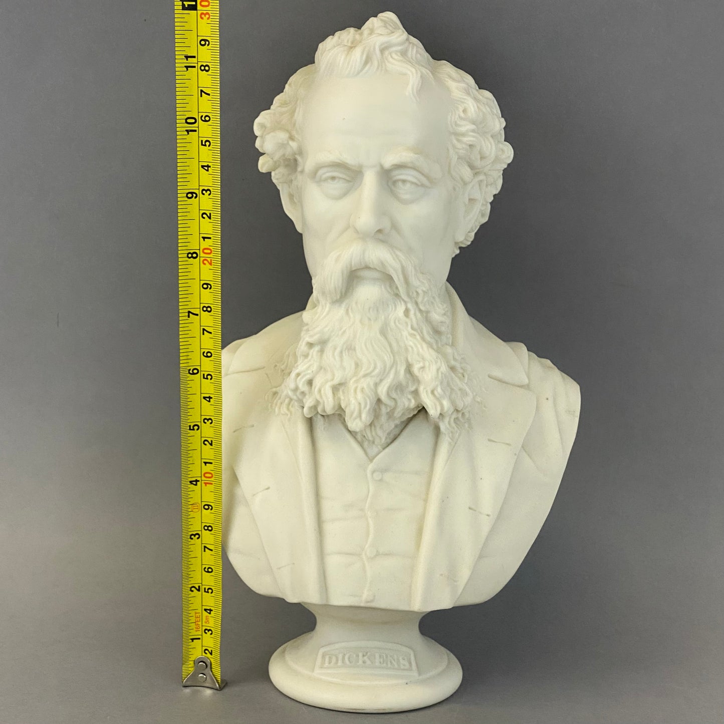 Antique Bridgwood & Clarke Parian Porcelain Bust of Charles Dickens c1860