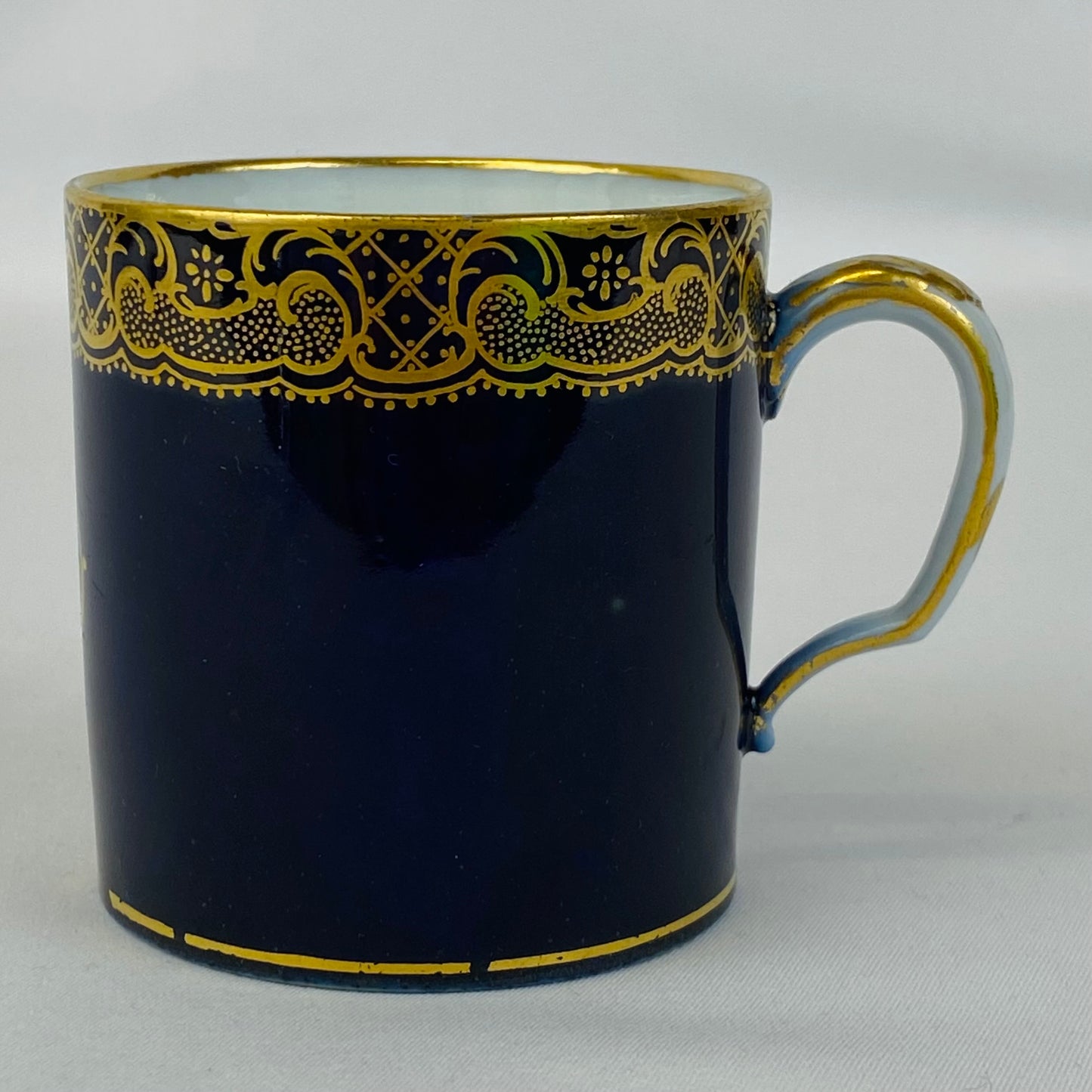 Sevres Coffee Cup Antique Porcelain Gold Gilt Imperial / Royal Initial P & Crown 19thc