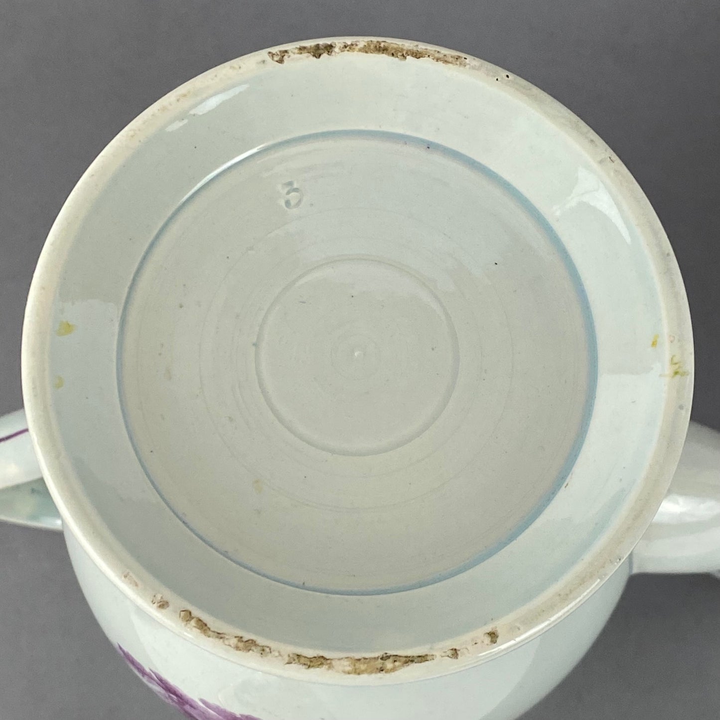 Antique Leeds Pearlware Pink Lustre Coffee Pot with Puce Transfer 18thc English