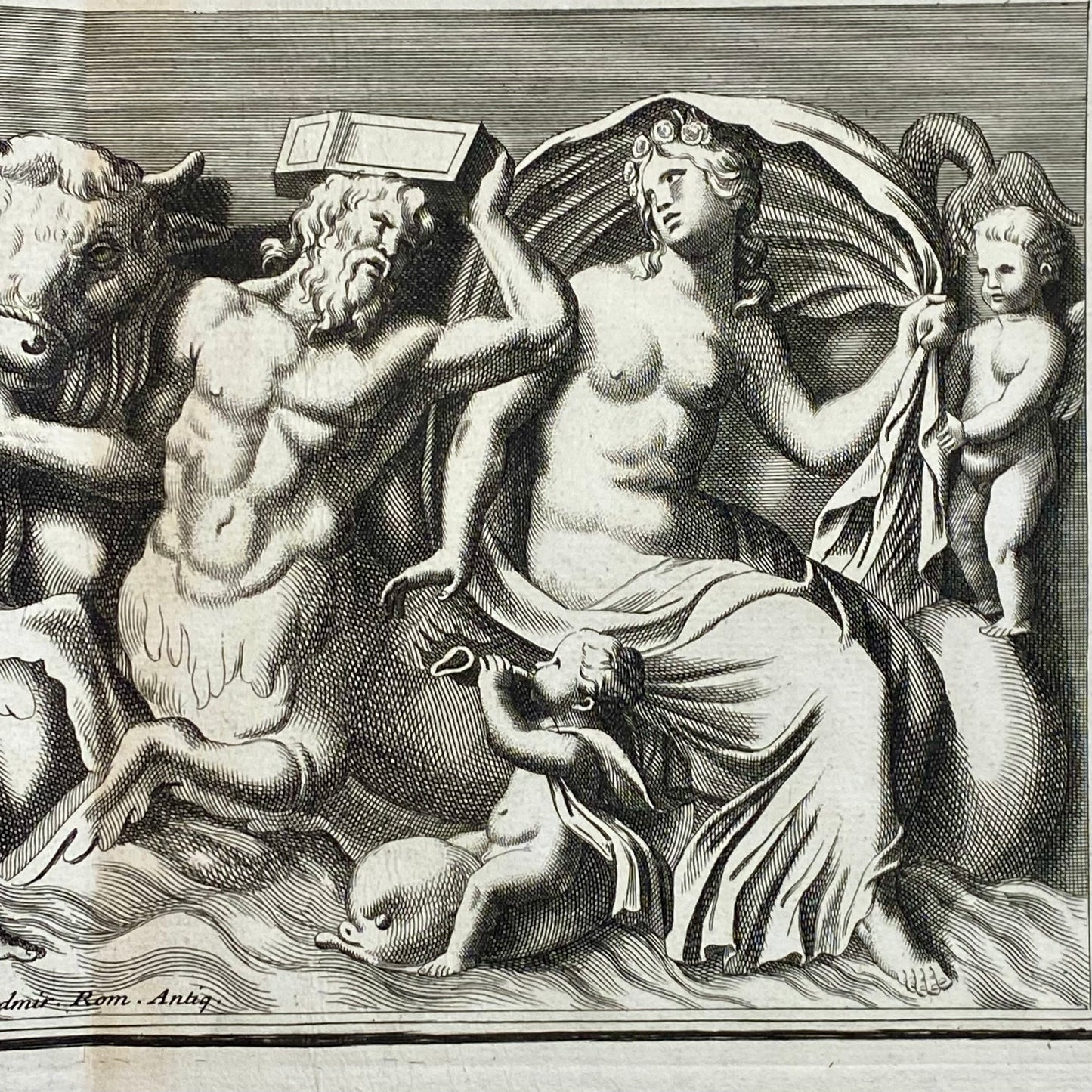 Antique Venus Marina Engraving c1719 - Bernard de Montfaucon Mythological Print