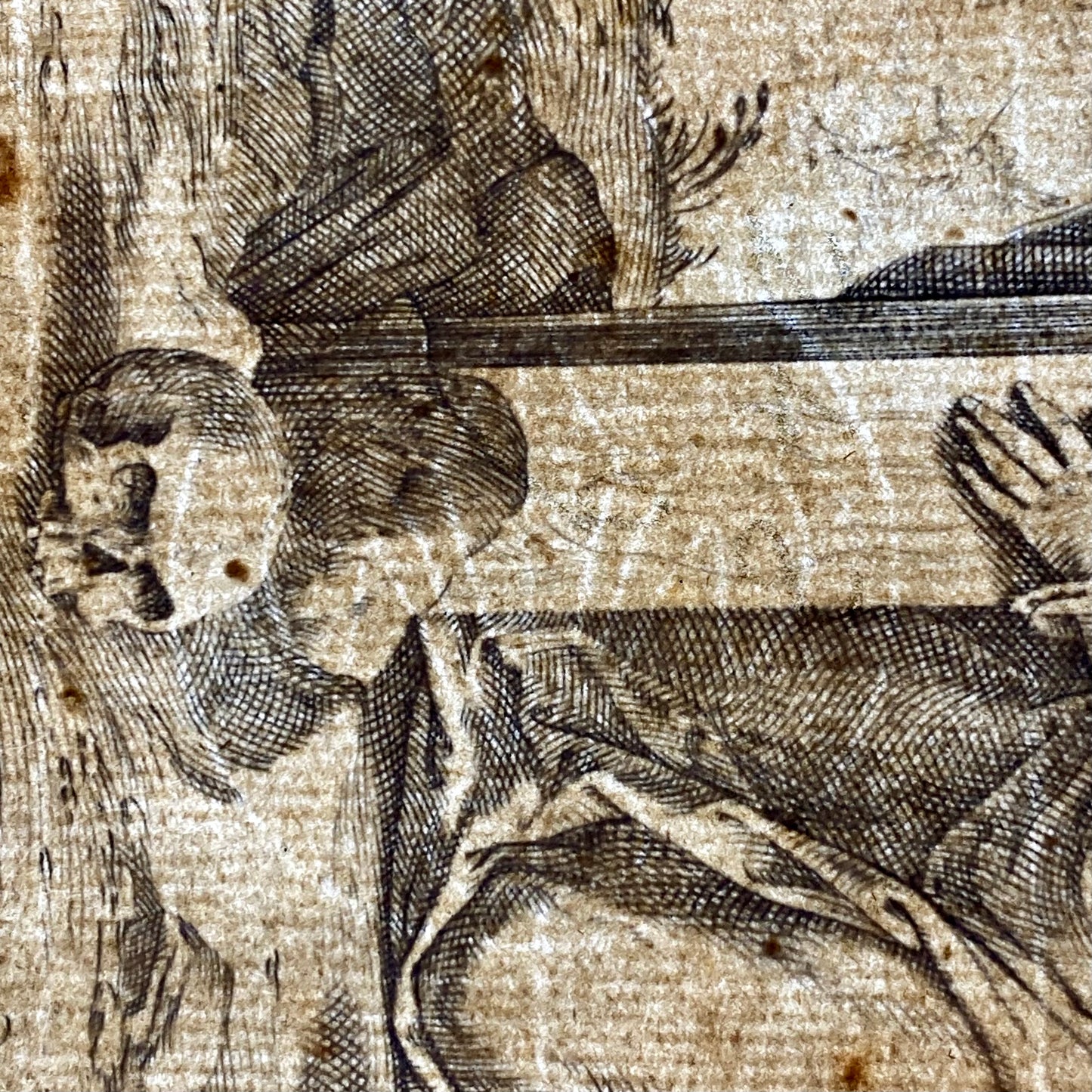 Antique Renaissance Crucifixion Engraving c.1568 by Clovio, Cort, Lafreri Print