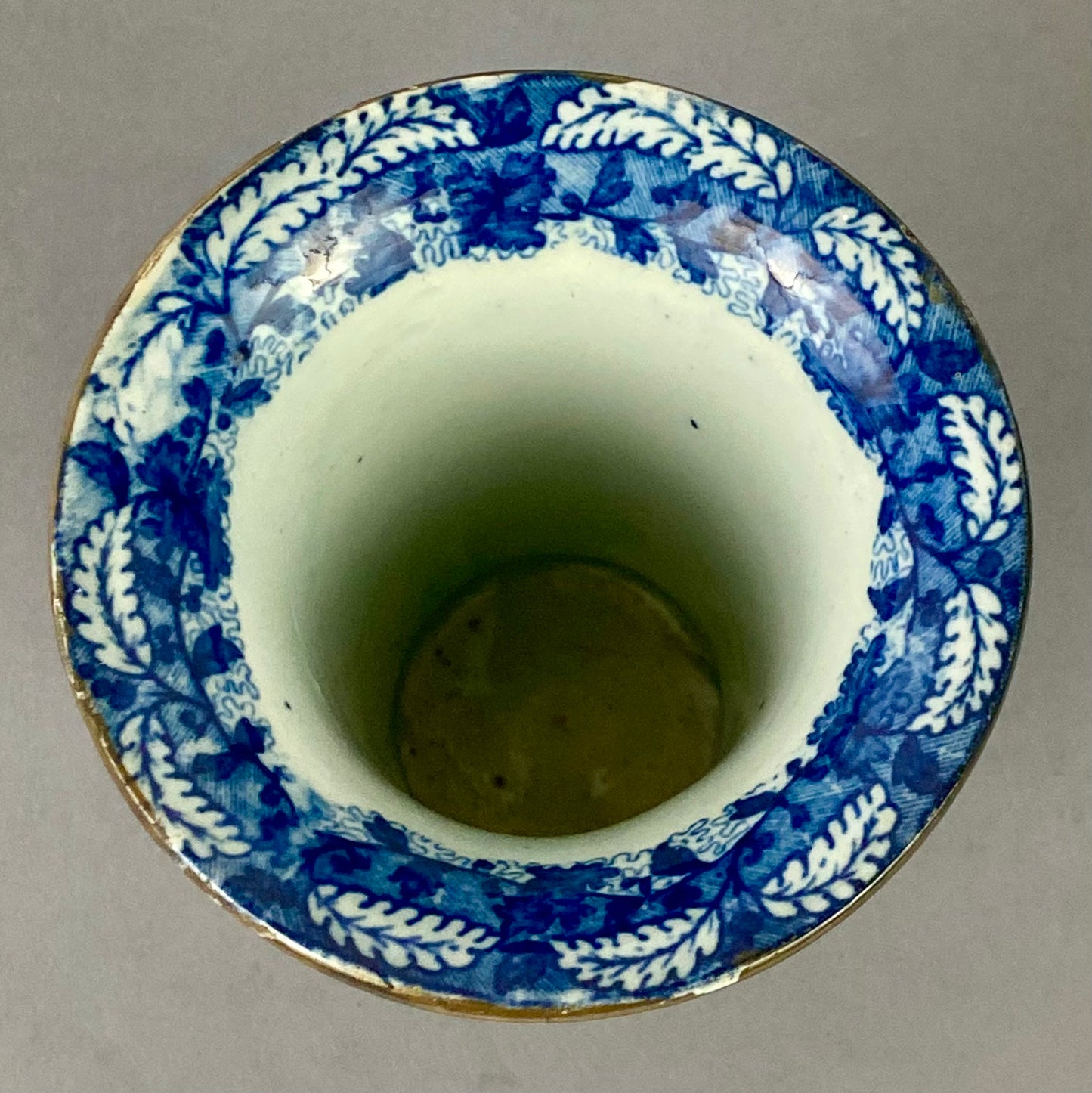 Spode 18thc Pearlware Pottery Vase Blue Transfer 11.5cm Antique c1780s English