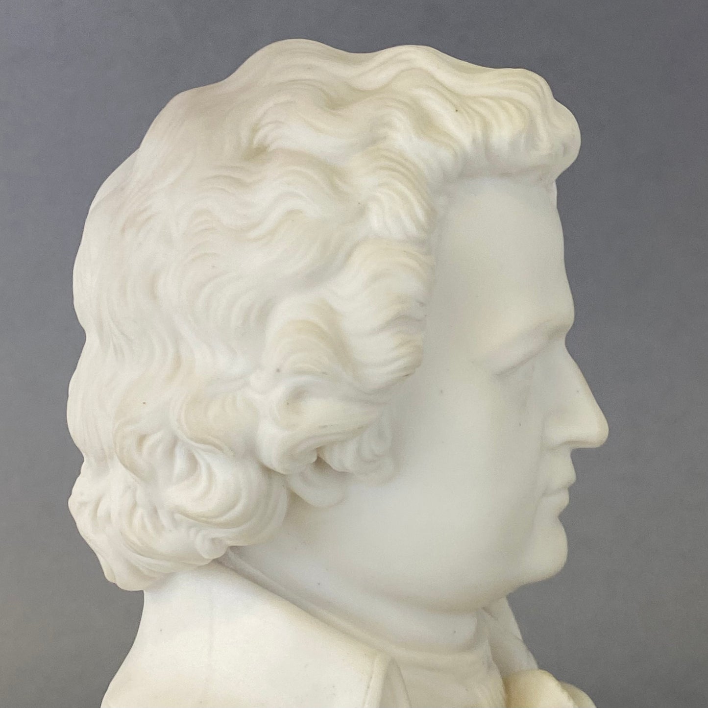 Antique 19thc Parian Porcelain Bust Composer Mozart by Robinson & Leadbeater
