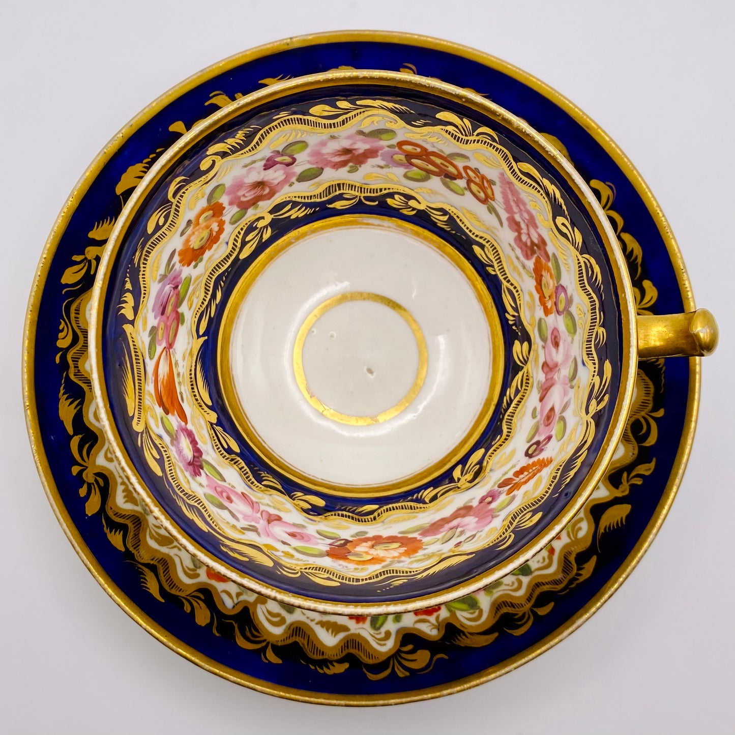 Coalport Cup & Saucer Antique English Porcelain C1815 Pattern #500