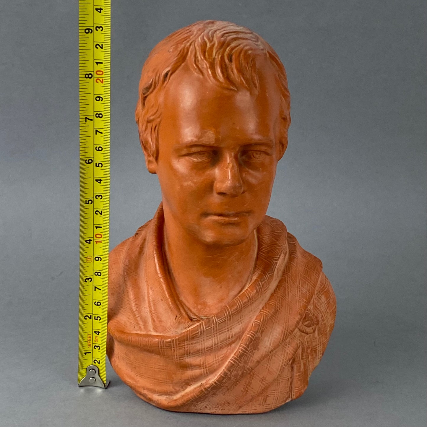 19thc Antique Terracotta Figurine Sir Walter Scott Head Bust by Watcombe Torquay