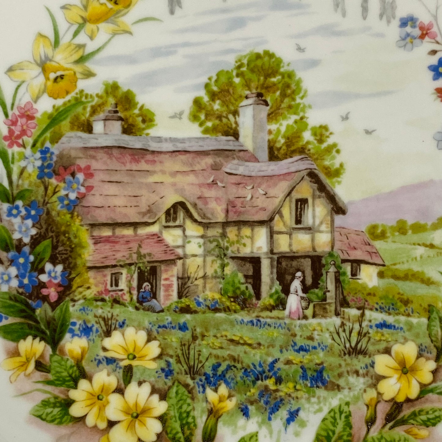 4 Royal Albert Vintage Plates - Cottage Garden of the Year - 4 Seasons 1984