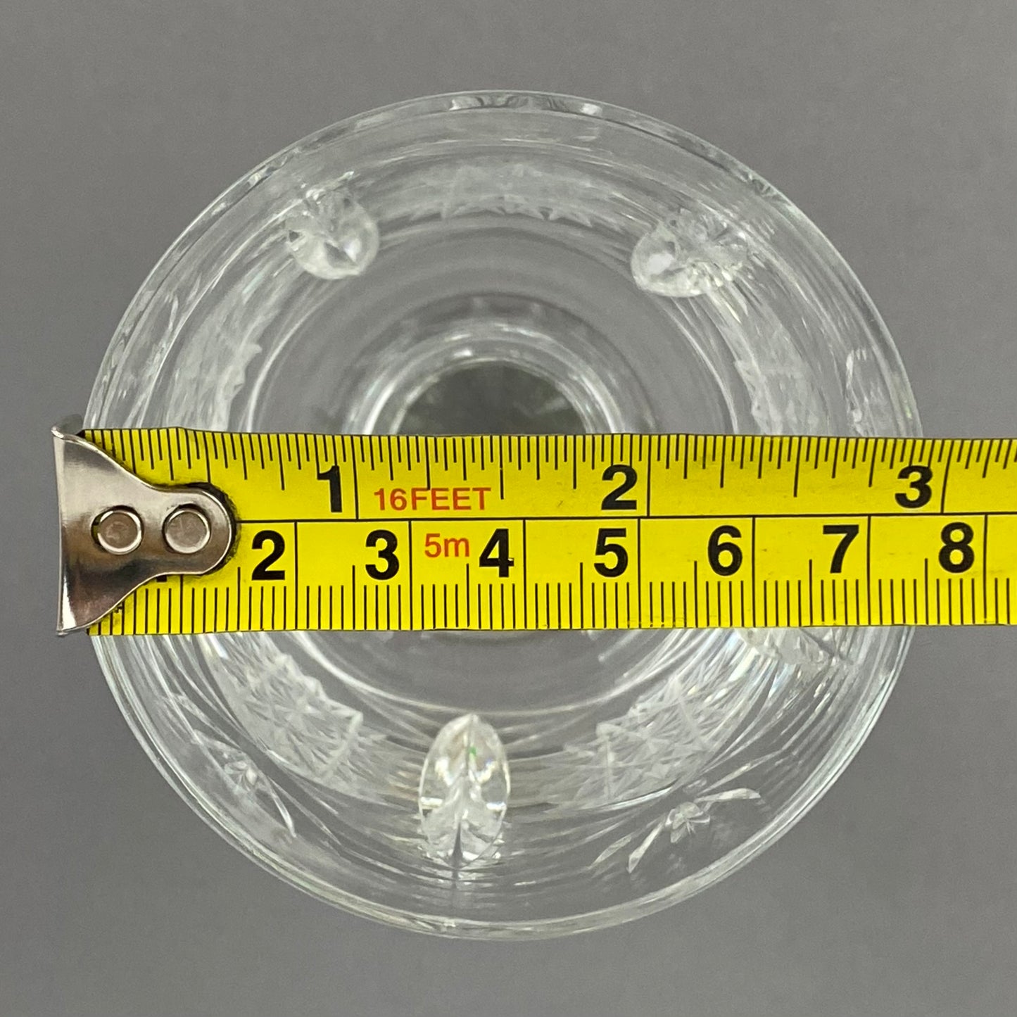 Six Chalice Glass Goblets Bohemian Cut Star & Fan Heavy VTG Hand Cut Crystal