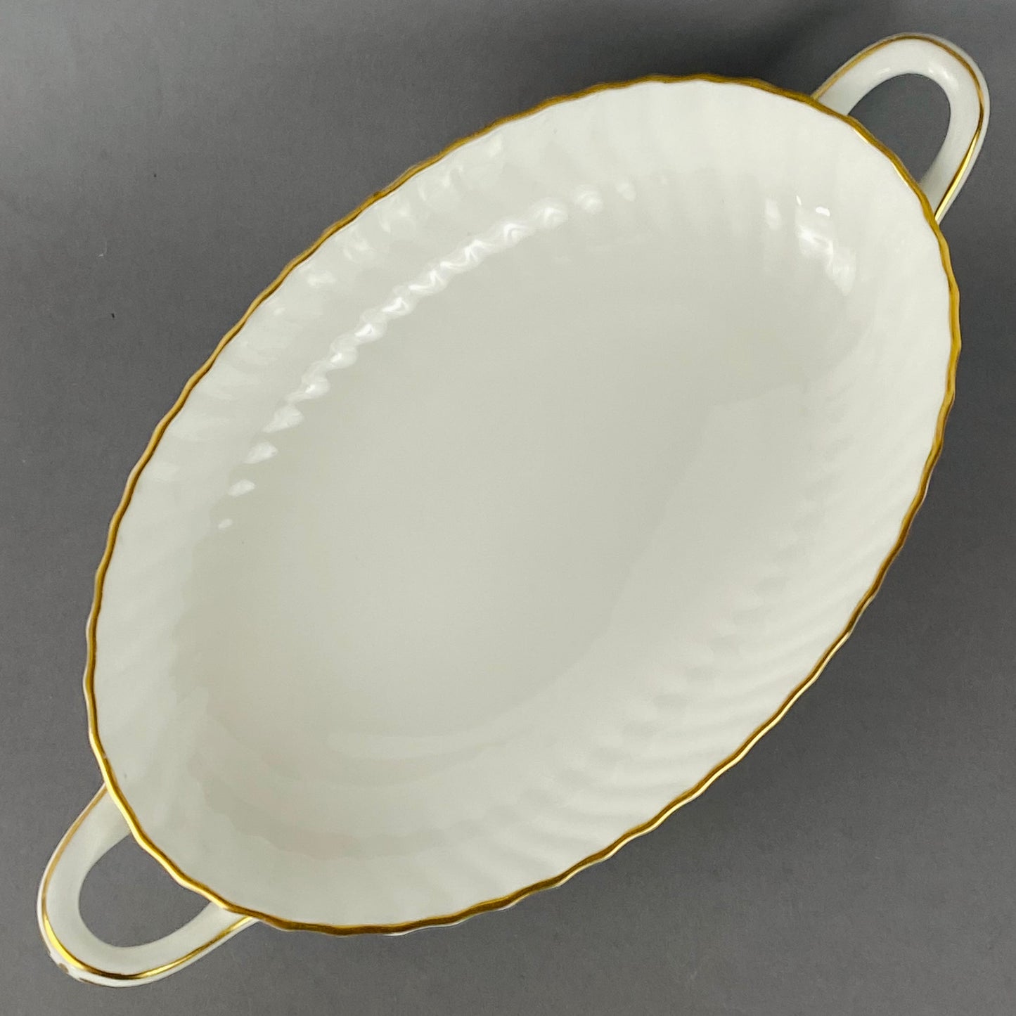Minton Marlow Tureen Serving Bowl & Cover Gold Gilt 13 & 3/8" VGC Floral S-309