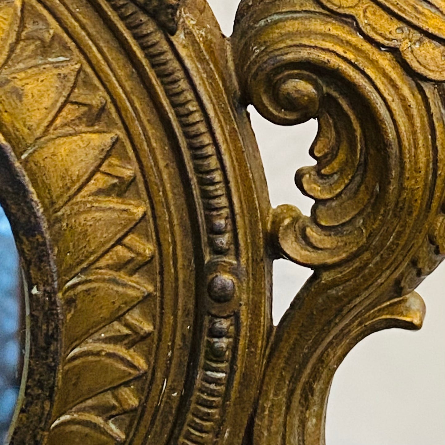 Antique French Patriotic Military Mirror Latin Motto ~ Peace & War Prepare c1870