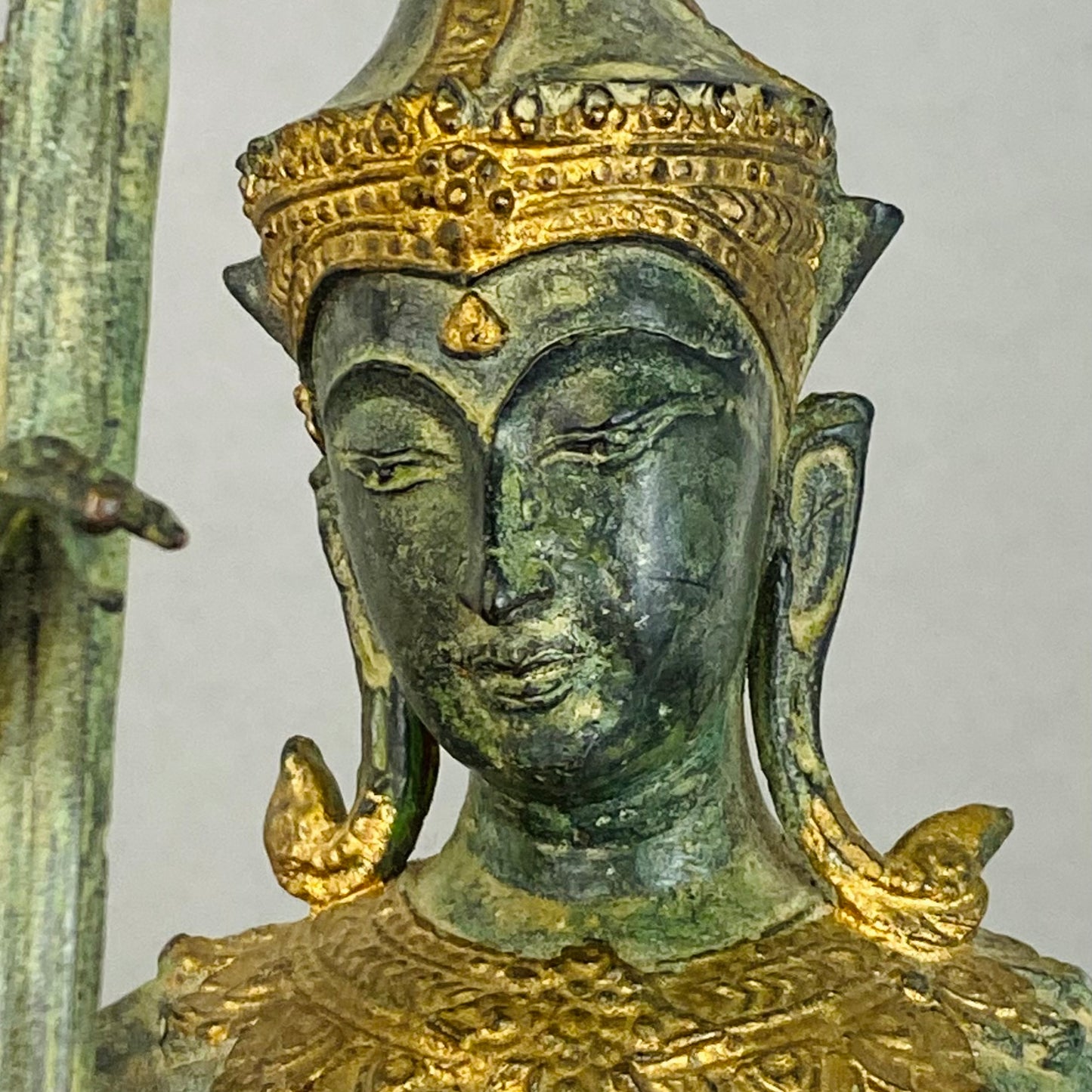 Vintage Bronze & Gold Gilt Metal Figurine Thai Thailand Prince Pra Apai Manee Musician