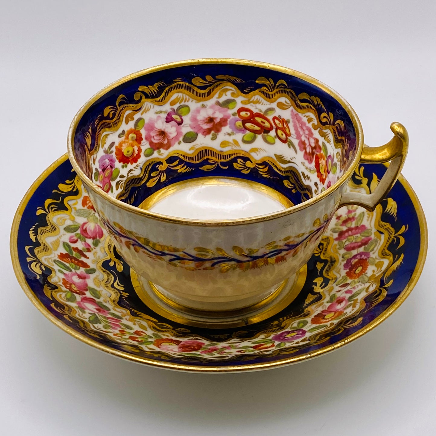 Coalport Cup & Saucer Antique English Porcelain C1815 Pattern #500