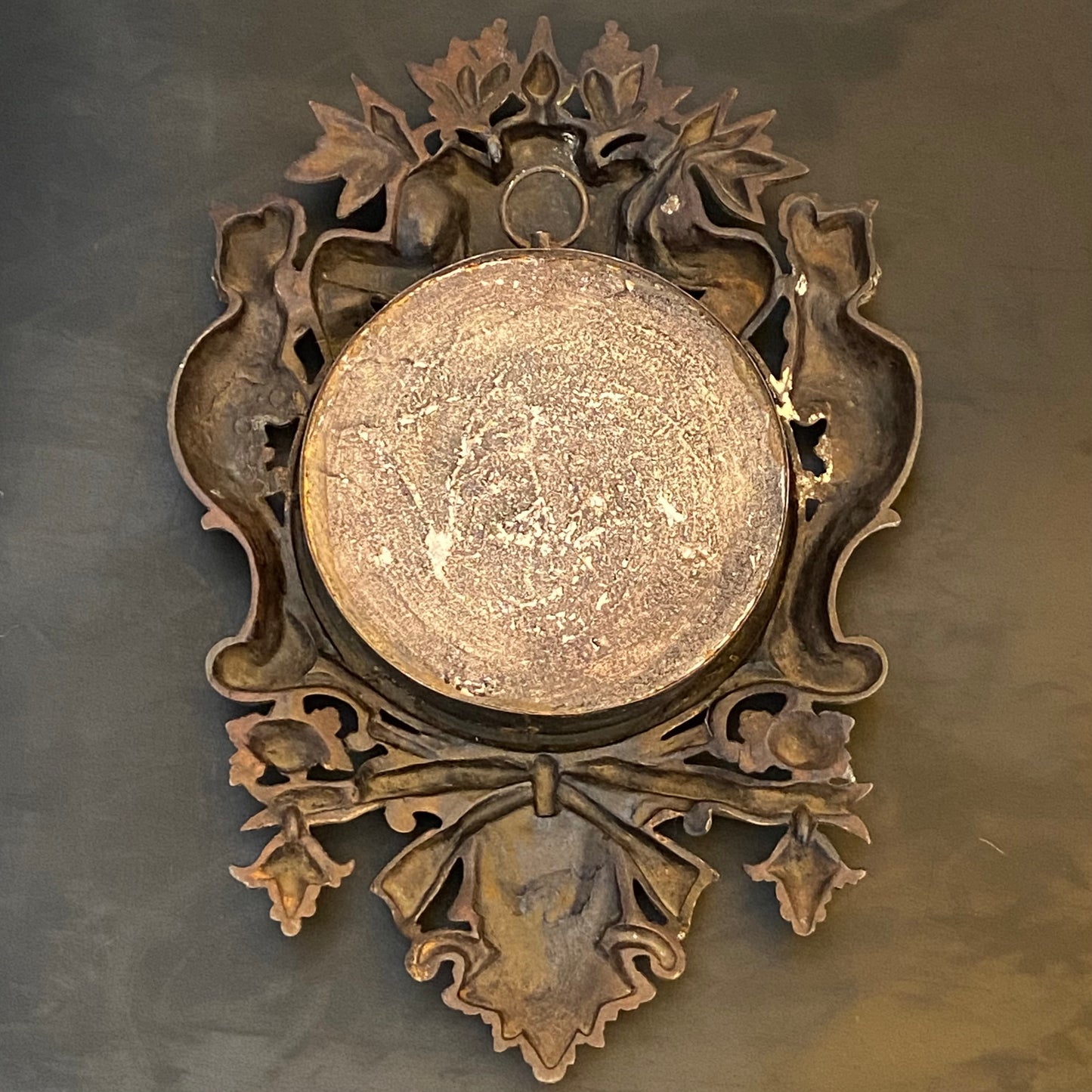 Antique French Patriotic Military Mirror Latin Motto ~ Peace & War Prepare c1870