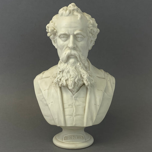Antique Bridgwood & Clarke Parian Porcelain Bust of Charles Dickens c1860