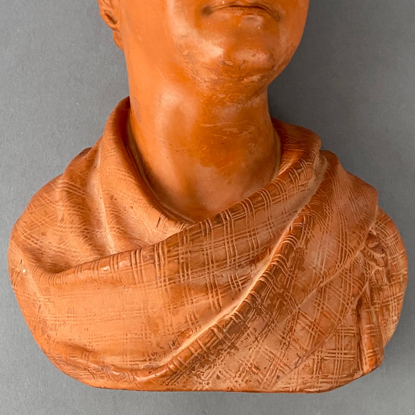 19thc Antique Terracotta Figurine Sir Walter Scott Head Bust by Watcombe Torquay